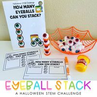 Halloween Stem Challenge - Eyeball Stack Stem Challenge - October Stem Challenge