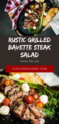 Impress everyone with this easy beef recipe! Grilled Bavette Steak Salad is a quick weeknight recipe that sounds so fancy! #salad #grill #beef