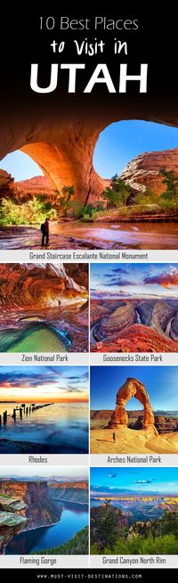 Some would argue that Utah is a state destined for nature lovers; and while there’s no arguing about tastes, one thing is certain: it does have jaw-dropping, natural attractions by the bucket loads.  Here are 10 Best Places To Visit In Utah #travel