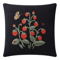 Rifle Paper Co. Black Strawberries Throw Pillow - World Market