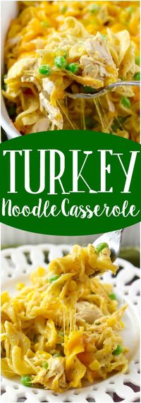 This Turkey Noodle Casserole is ready in under 30 minutes and it is packed full of flavor! The perfect weeknight meal!