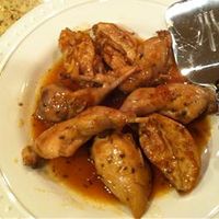 Sauteed Grouse with Peach-Balsamic Sauce