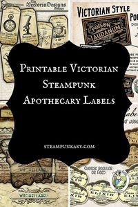 Printable Victorian Steampunk Apothecary Labels #steampunk #victorian #halloween #printable #printables #apothecarylabels