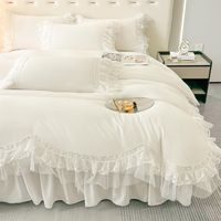 PRICES MAY VARY. ★2 Piece Duvet Cover：The white duvet cover including : 1 *Twin Duvet Cover: 68 X 90 inches +1* Pillow Shams: 20 X 26 inches,NO Including Comforter! ★ Lace Ruffled Design: Lace Ruffled design on the edge of duvet cover and pillowcases ,charming appeal to your bedroom décor.This gorgeous lace princess duvet cover sets will fill your bedroom with romance and sweetness. ★ Polyester Material:Soft, 100% polyester microfiber construction,wrinkle-resistant fabric.Breathable, Comfortable