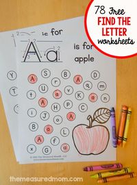 Free "find the letter" alphabet worksheets! Get them for uppercase, lowercase, and both!