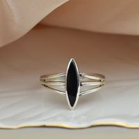 Black Onyx Sterling Silver Ring Black Stone Ring Thumb Ring - Etsy