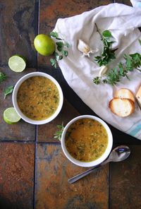 Mexican Garlic Soup with Oregano & Fresh Lime