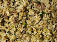 New Orleans Dirty Rice or Cajun Rice Recipe #rice #side dish #cajun #New Orleans #Party Food #pork #dirty rice #chicken livers #justapinchrecipes