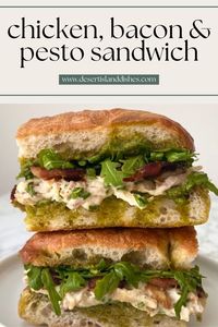 This easy chicken sandwich recipe is heaven on earth. Roast chicken, crispy bacon, pesto and a little rocket. It’s so so good!