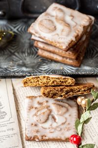 Glazed Sourdough Gingerbread Cookies