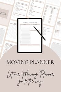 Stay organized and stress-free during your move with our comprehensive Moving Planner. Start your new chapter with ease—let our Moving Planner guide the way!

Moving planner | Moving checklist | printable planner | Moving guide | relocation planner | new apartment | moving away gift | moving binder | first apartment gift | garage sale | moving gift for friend | new home gift | realtor closing gift | digital planner | digital download |   |  organization | adhd planner | habit tracker | journal | bullet journal | expense tracker