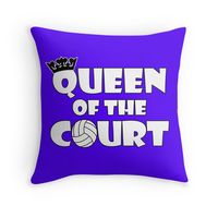 Volleyball Queen of the Court Throw Pillow! #volleyball #throwpillow #homedecor #volleyballdecor