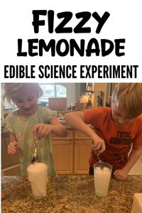 If your kids like edible science experiments, they are going to love this fizzy lemonade experiment. Making fizzy lemonade with your kids is a fun way to learn about acids and bases. This is a perfect STEM activity for kids and toddlers.