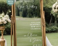 Personalised Wedding Mirror Decal for Wedding Reception Sign Wedding Welcome Sign Decal DIY Wedding Sign Grab A Drink Selfie Mirror Decal - Etsy