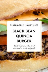 Fairy Similar and a good alternative to the original burger. Gluten-Free, Dairy-Free Black Bean Quinoa Burger — Shalan Trotz Premo - Studioist #Studioist #GlutenFree #GlutenFreeVegan