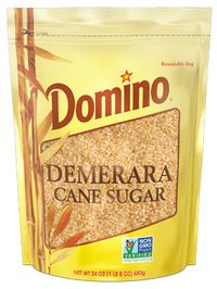 Domino® Demerara Cane Sugar is crystallized from the initial pressing of pure cane | Has a light golden color from the molasses left behind | #rawsugar #demerarasugar #canesugar #whatsugar #nongmosweetener #nongmosugar