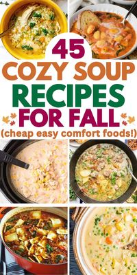 The best fall soup recipes! These cozy autumn soups and stews include hearty, creamy, & healthy vegetarian soup recipes for fall, for stovetop, crockpot, or instant pot. Fall soups and stews, good soup recipes comfort foods, soups for october, fall soup recipes creamy, soups for fall and winter, fall soup recipes aesthetic, soup party ideas fall, creative fall soup ideas easy recipes, simple soups for fall, fall dinner easy recipes, fall food recipes soup, crockpot hearty soup recipes, fall stew