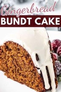 Gingerbread Bundt Cake is a moist, flavorful cake traditionally served around the holidays. It’s full of warm spices, molasses, and drizzled with a sweet maple glaze.