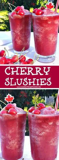 Happy Canada Day! Bone Fete Canada :) FROZEN CHERRY #SLUSHIES #cherry #slushie #drink ##cherries