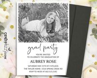 Modern Graduation Invitation - Senior Grad Announcement - High School Graduation Card - College Grad Invitations - With Photo