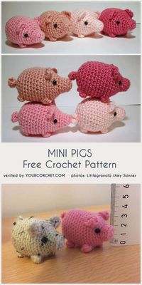 Mini Pigs Free Crochet Pattern