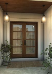 Contemporary Modern Exterior, Interior door (1 3/4) by US Door & More Inc in Double Door made of Wood and the texture is Mahogany G401-W-SH_2