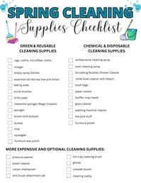 spring cleaning supplies checklist free printablw