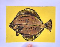 Introducing my handmade Olive Flounder Reduction Lino Print--an A4-sized artwork that captures the understated charm of the flounder. Created with care and utilizing the reduction lino printing technique, each print is a unique piece, offering a distinctive touch to your home or office decor. 🎨 Artisanal Technique: Through the gradual layers of carving and printing, I've aimed to showcase the beauty of the olive flounder in a subtle and authentic manner. The reduction lino printing technique ensures that every piece has its own character. 🖌️ Subtle Tones with Water-Based Ink: The print is crafted using water-based ink on high-quality paper, bringing out the natural, olive hues of the flounder. It's a gentle and environmentally conscious addition to your space. 🖼️ Perfect A4 Size: With d