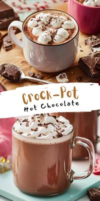 ☕ Stay cozy with this Crock-Pot Hot Chocolate recipe! Creamy, rich, and decadent, it’s the perfect treat for cold winter days. Top with marshmallows or whipped cream for a sweet indulgence! #HotChocolateRecipe #CrockPotTreats #WinterWarmers #ComfortInACup #HotCocoa ☕🍫❄️