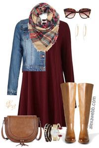 Plus Size Fall Swing Dress Outfit - Plus Size Fashion - Plus Size Outfit Idea - alexawebb.com #alexawebb