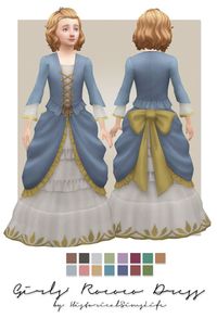 TS4: Girls' Rococo Dress | History Lover's Sims Blog