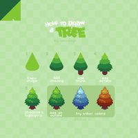 How to pixel art tree