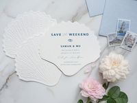 Luxurious Seashell Coastal Wedding Invitation Blind Pressed - Etsy