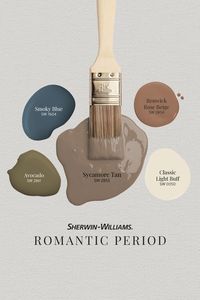 Inspired by art history, this romantic period color palette is made up of historic, warm neutrals. Tap this pin to order your FREE color chip samples to explore these timeless colors in your interior. #sherwinwilliams #DIY #interiordesign #color #inspiration #paint #homeimprovement #homedecor #romanticperiod #art