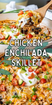 This quick and easy Chicken Black Bean Enchilada Skillet is everything you love about classic enchiladas without all the fuss and ready in under 30 minutes!