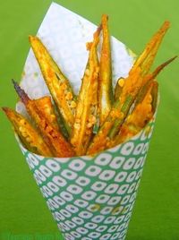 Okra Fries - roasted in the oven with some indian spices