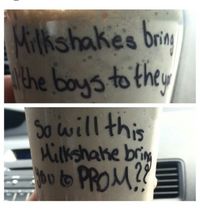 How I asked my prom date. #cute #prom #promproposal #date #milkshake