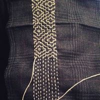 Sashiko stitching on british tweed by Manjusha