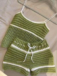 Croceht matching set #crochet #crochetshorts #summer #coords