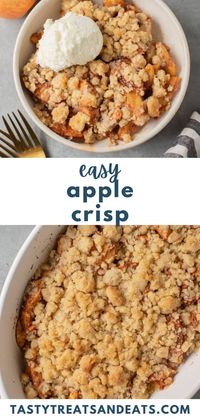 This easy apple crisp recipe without oats makes the perfect fall dessert. With fresh apples and a sweet crumble topping, it's so tasty!