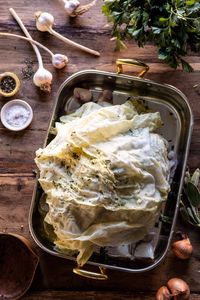 Herb and Butter Roasted Turkey with White Wine Pan Gravy | halfbakedharvest.com #turkey #thanksgiving