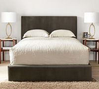 Raleigh Square Upholstered Low Platform Bed | Pottery Barn