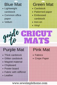 Guide for Cricut Cutting Mats