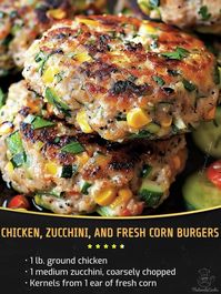 Easy Crockpot Recipes | Chicken, Zucchini, and Fresh Corn Burgers with Tomato-Cucumber Relish | Facebook