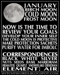 January Full Moon Esbat: Names, correspondences and ritual goals.