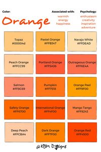 Find fifteen different shades of #Orange and the respective #Hex codes. Visit #KBMD3signs website to learn more about the color and its meaning. Meanwhile, the orange feed includes orange home decoration ideas and ideas to pair colors with orange. All designs are templates that allow entering your images and/or details and edit the color #Hex code.