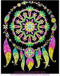 Dreamcatcher coloring page from Thaneeya McArdle's Free Spirit Coloring Book