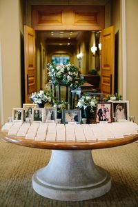 escort card and photo display wedding ideas