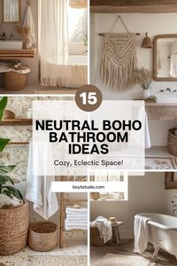 Looking to elevate your bathroom with a blend of boho charm and neutral tones? Discover 15 stunning boho bathroom ideas that combine eclectic style with earthy vibes. From natural wood accents to textured walls, these bathrooms will inspire your next renovation! #BohoBathroom #NeutralDecor #BathroomInspiration #HomeDecorIdeas