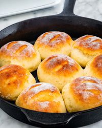 Nothing is easier than this 2 Ingredient Dough recipe! No yeast required, no kneading, just 2 simple ingredients! Featuring simple instructions for dinner rolls, pizza, pretzel bites, and flatbread. #2ingredientdough #noyeastdough #recipe #dinnerrolls